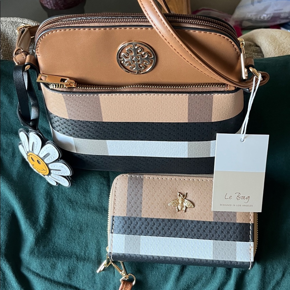 Le Bag | Brown and Black Crossbody Bag 3-Piece SET NWT